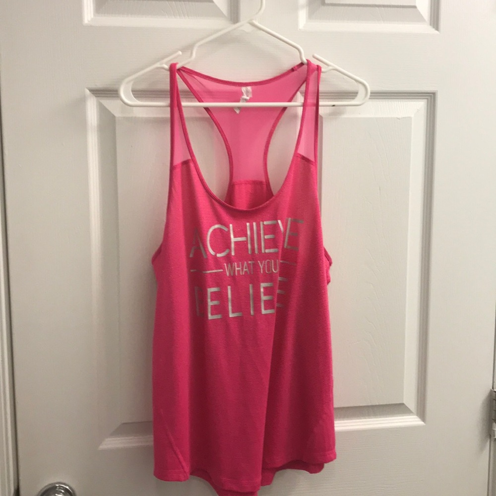 Achieve What You Believe pink exercise tank
